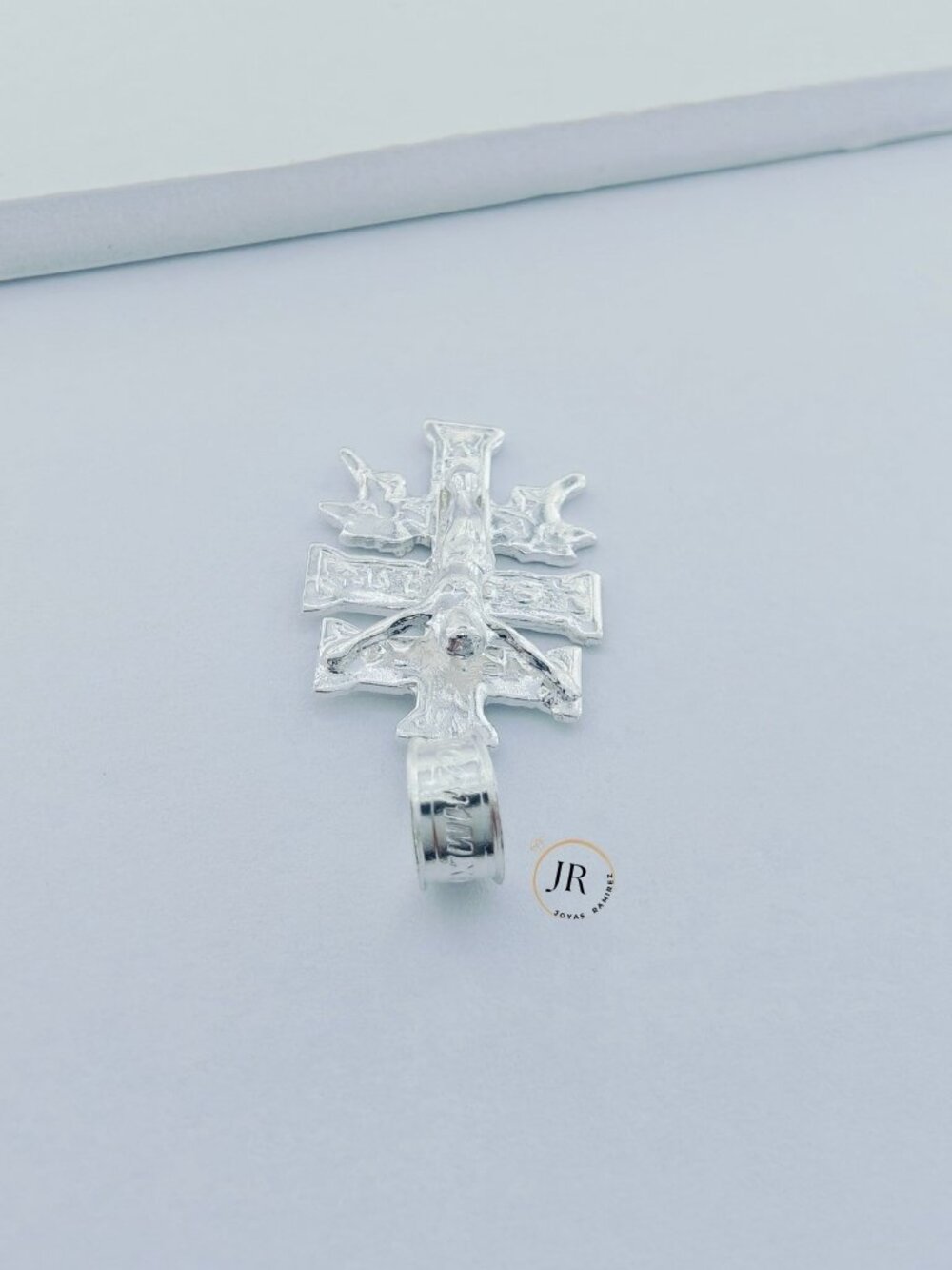 19x13mm Caravaca Cross Pendant 925 Sterling Silver Protection Crucifix - Picture 4 of 10